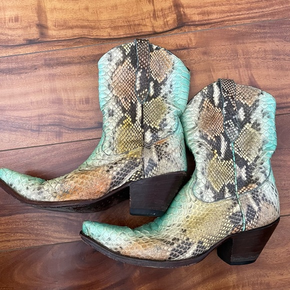 Custom hand dyed Python Cowboy Boots! - Picture 2 of 12